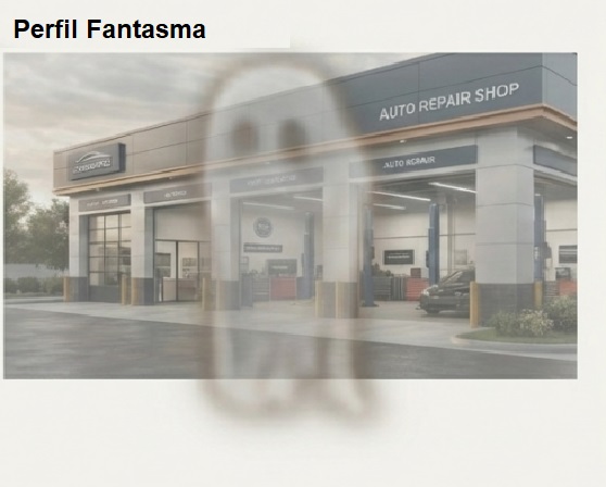 Mostrando a imagem de um negócio aberto com um fantasma na frente representando que o Google Perfil Empresa não está atualizado e otimizado