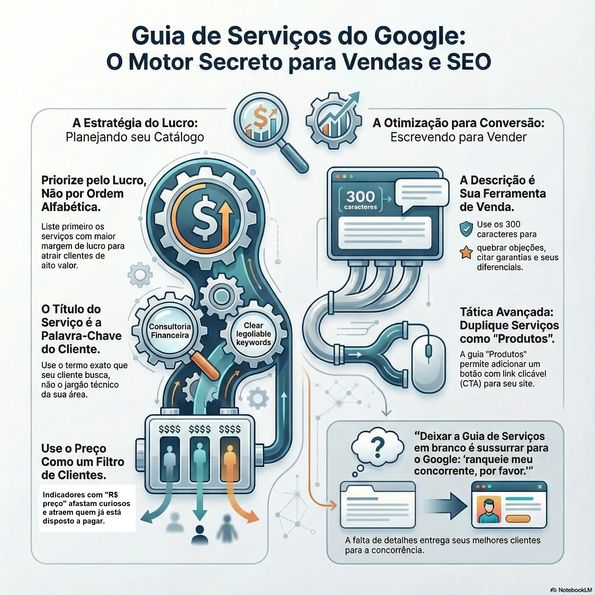 Não Perca Seu Dinheiro Com Rede de Display Google Ads Infográfico da Guia Serviços do Google Perfil
